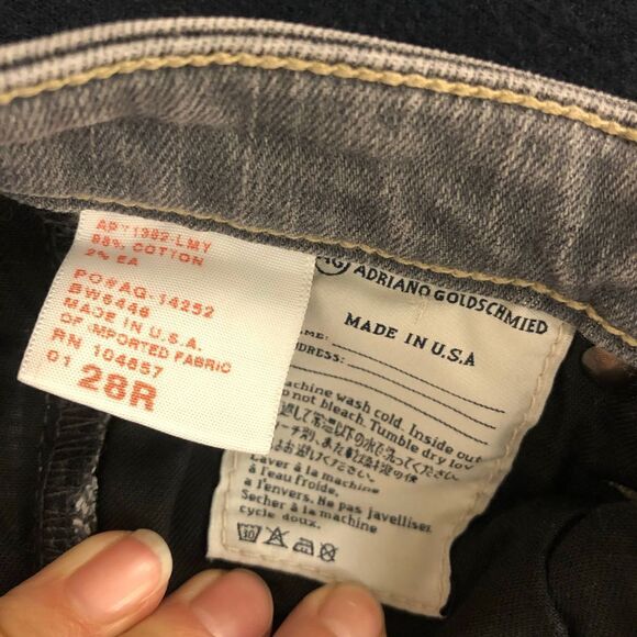 Sz 28- AG ADRIANO GOLDSCHMEID Camila Super Skinny Ankle Side Zipper Gray Jeans - Picture 8 of 8